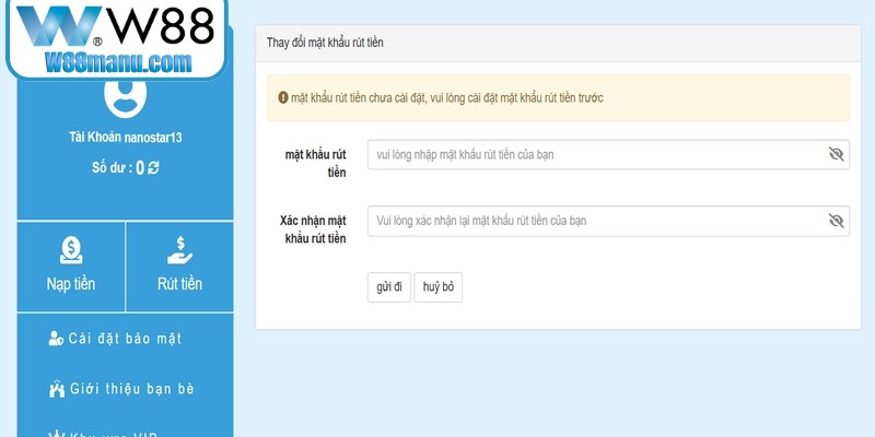Bạn phải chắc chắn rằng số dư hiện có trong tài khoản đủ rút